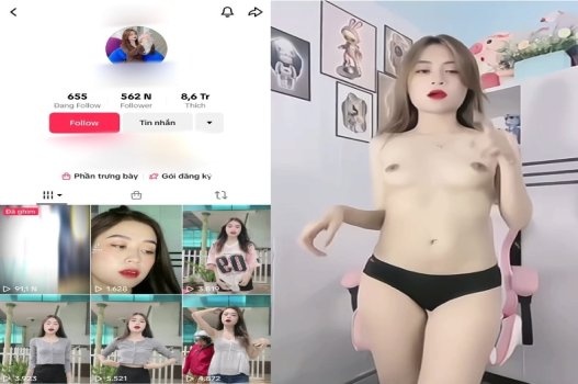 Tiktoker dáng chuẩn nhảy không mặc nội y